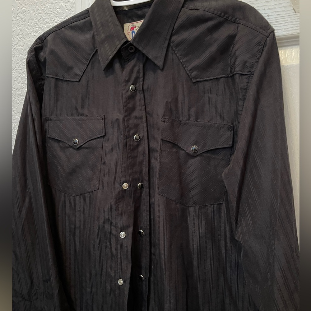 Black STARR Western Wear Button-Up Shirt with Snap Buttons